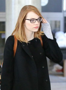 emma stone black glasses