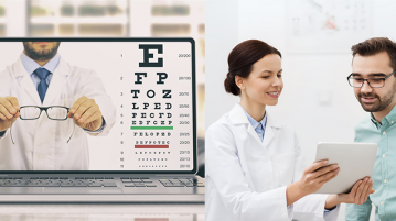 online eye exam vs. in-person eye exam