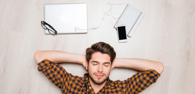 man sleeping in contacts