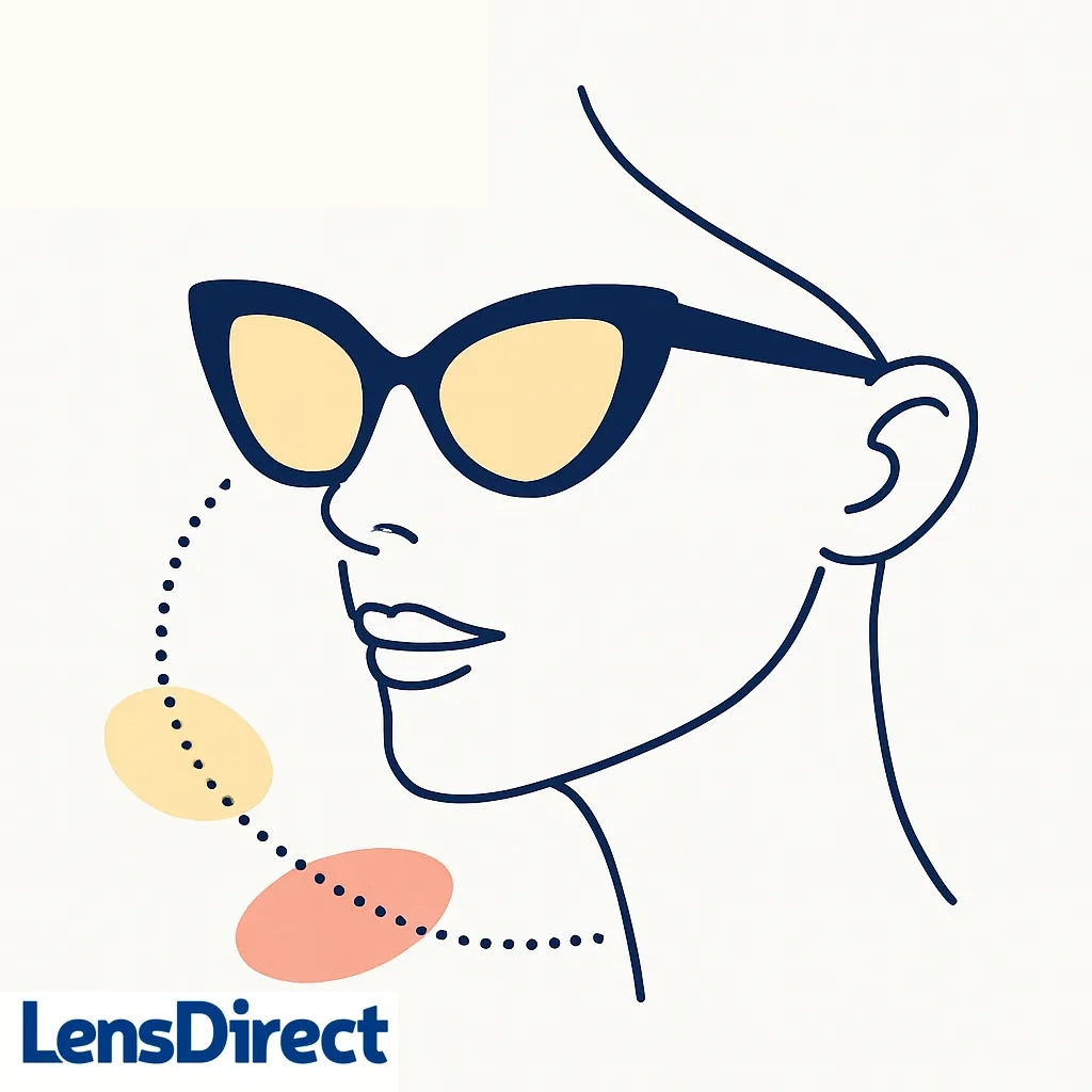 Modern drawing of square and hexagonal sunglasses celebrating geometric trends in eyewear.