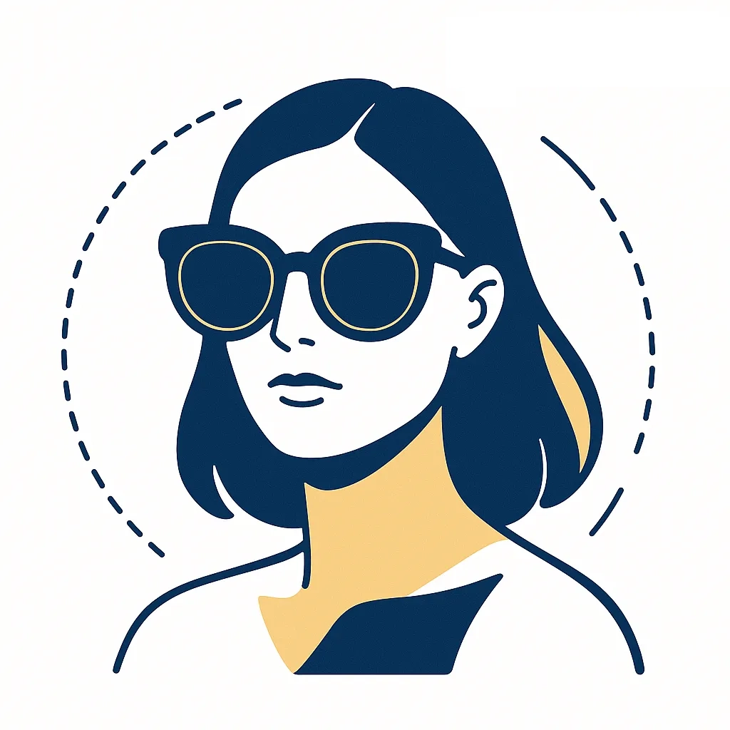 Illustration of sunglasses frames with pastel hues illustrating colour gradient trends.