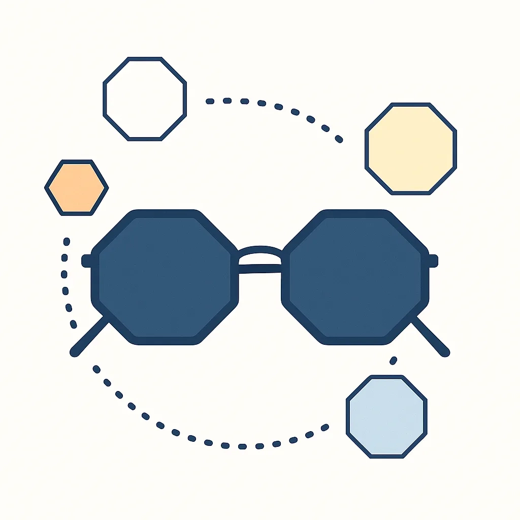 Drawing of prescription sunglasses illustrating fashion fused with vision correction.