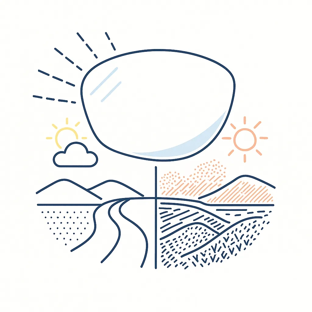 Abstract infographic showcasing PRIZM contrast enhancement and vibrant color.