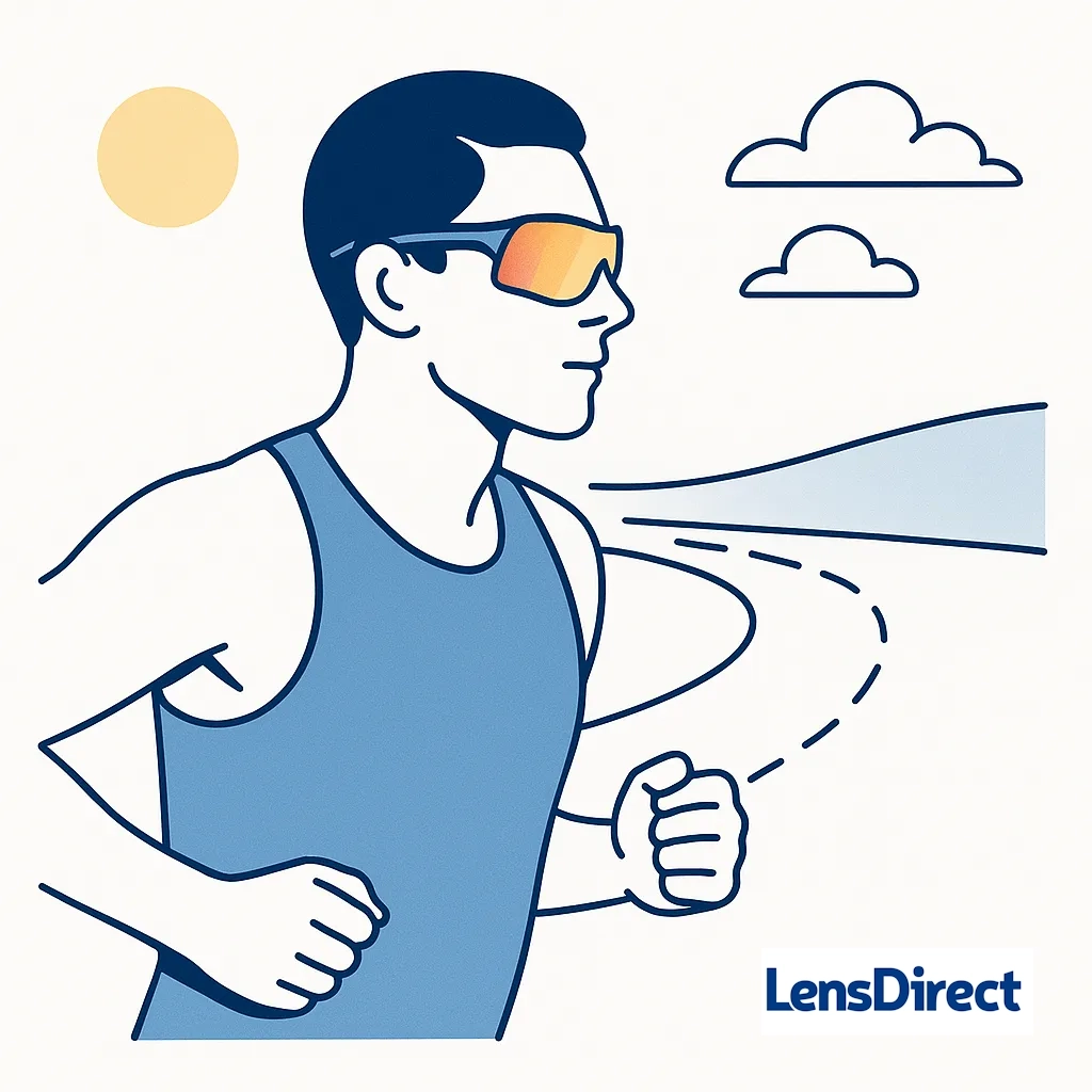 Runner with PRIZM lenses optimized for track/road to boost contrast and reduce glare.