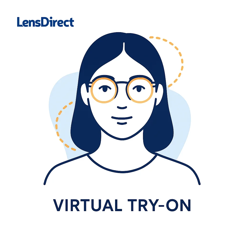 Portrait with augmented-reality glasses overlay demonstrating virtual try-on.