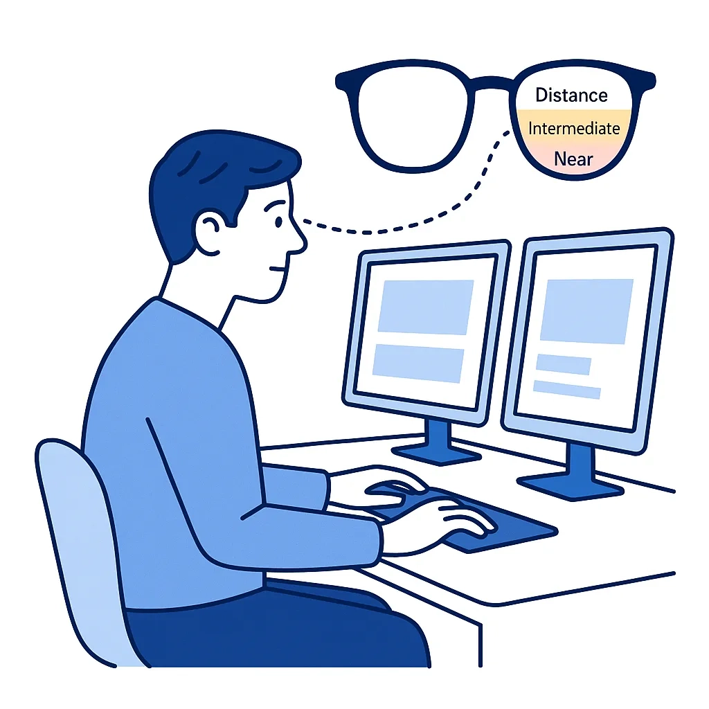 Three panels comparing soft dailies, soft monthlies, and RGP hybrid contact lenses.