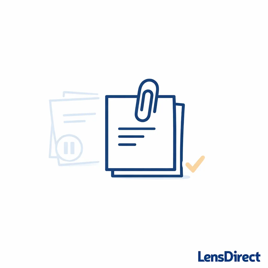 A paperclip binds a receipt and invoice, while extra papers are kept aside to show only required docs.