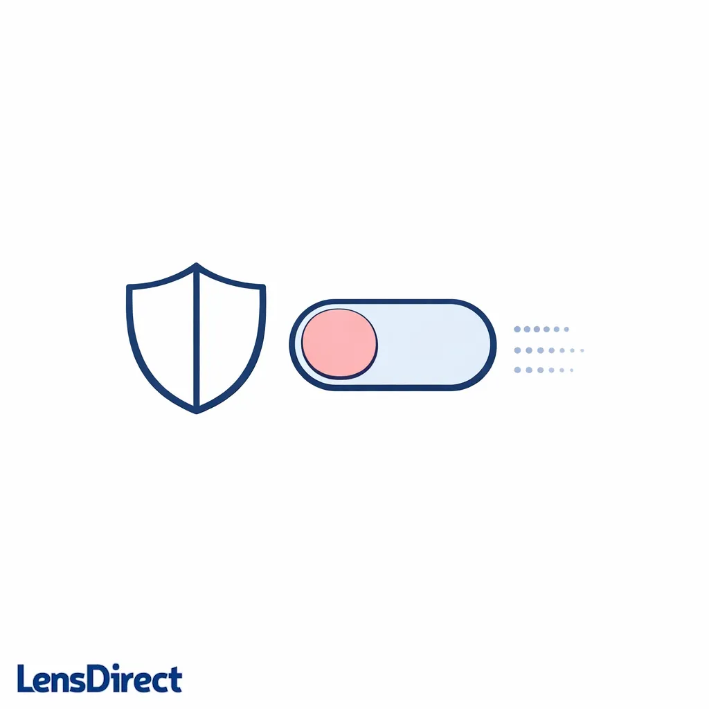 A shield labeled icon-free with a toggle switch showing off state for troubleshooting loading issues.