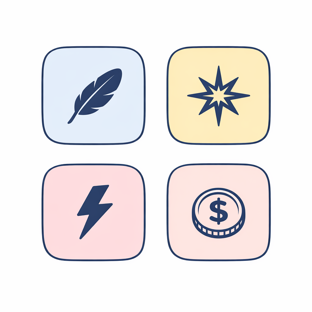 Priority cards with icons for comfort, clarity, convenience, and budget arranged like selectable options.