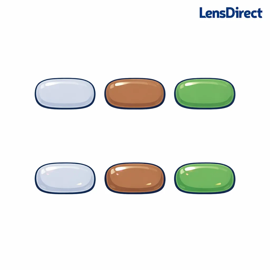 A small grid of lens swatches shows common tint and mirror styles without heavy text.