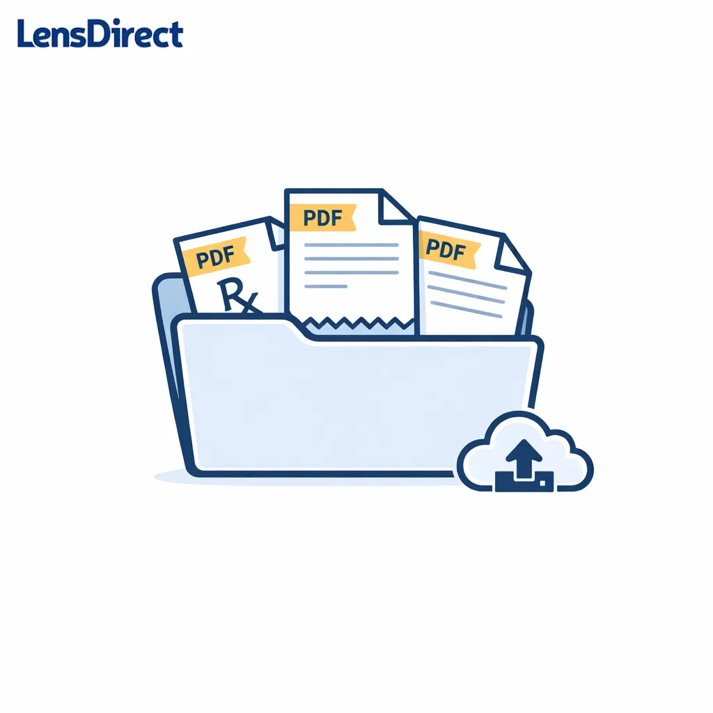 A tidy digital folder containing PDF receipts and prescriptions to keep documentation organized.