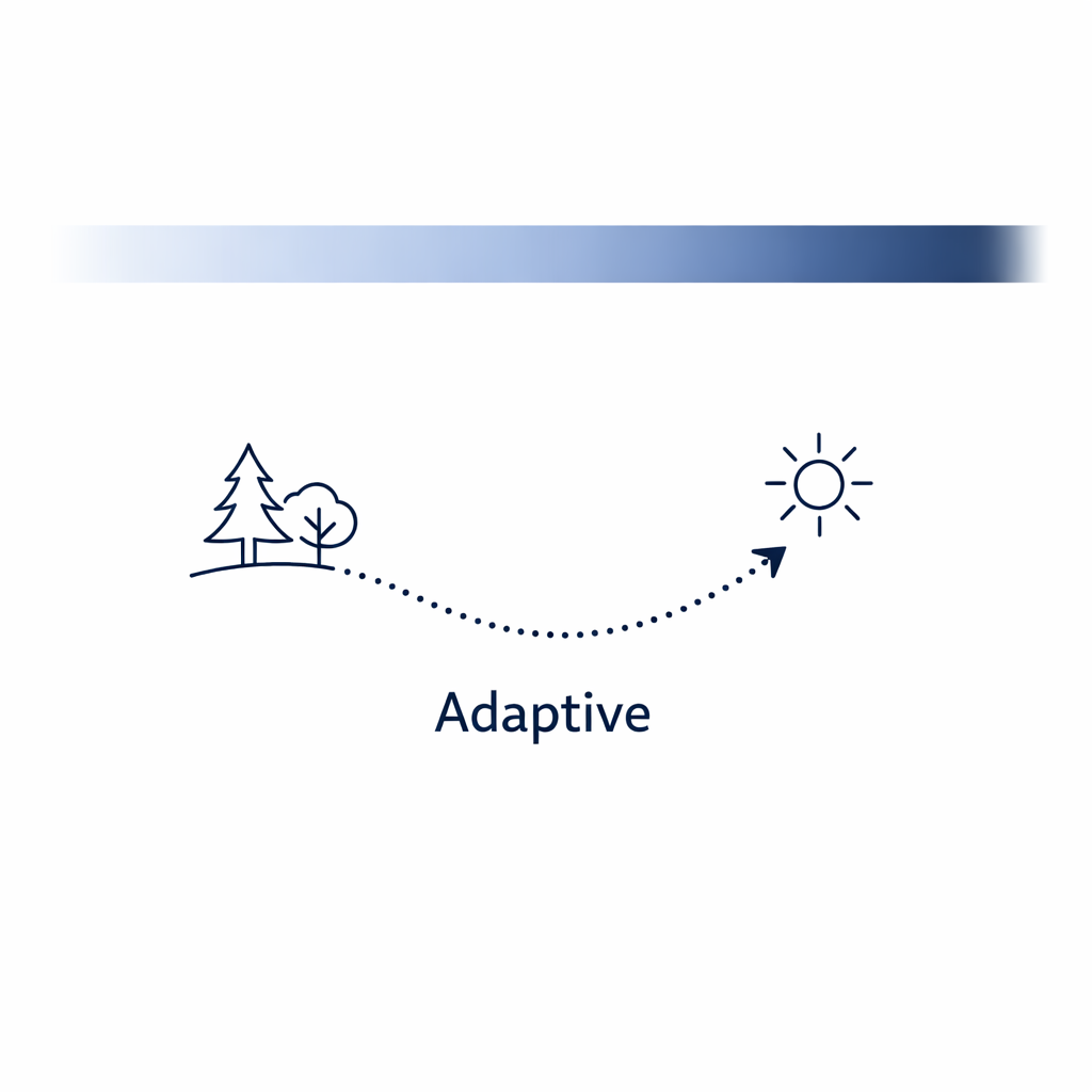 A path moves from shaded trees to bright sun, paired with a photochromic lens gradient to show adaptive tinting.