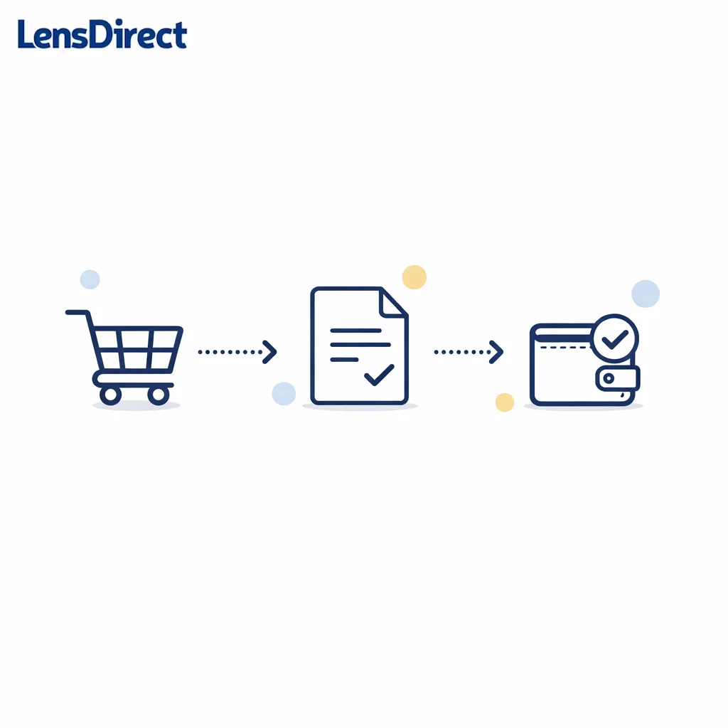 Step-by-step path from online checkout to claim submission to reimbursement check.