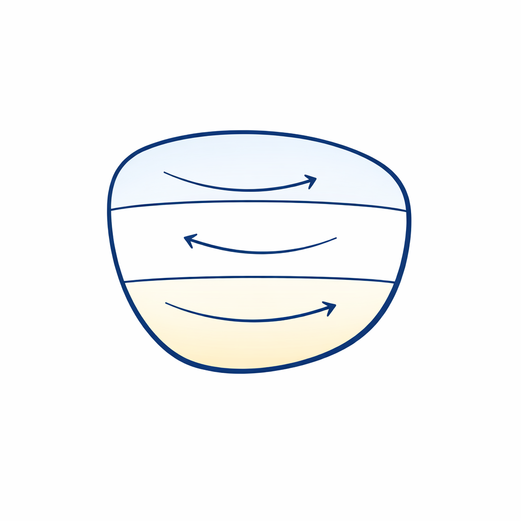 A lens with a smooth vertical gradient band and gentle arrows suggests progressive adaptation without making claims.