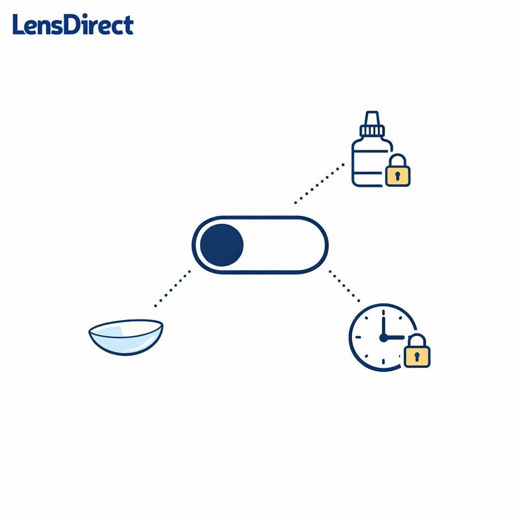 A switch icon highlights changing one item at a time while other items remain locked in place.