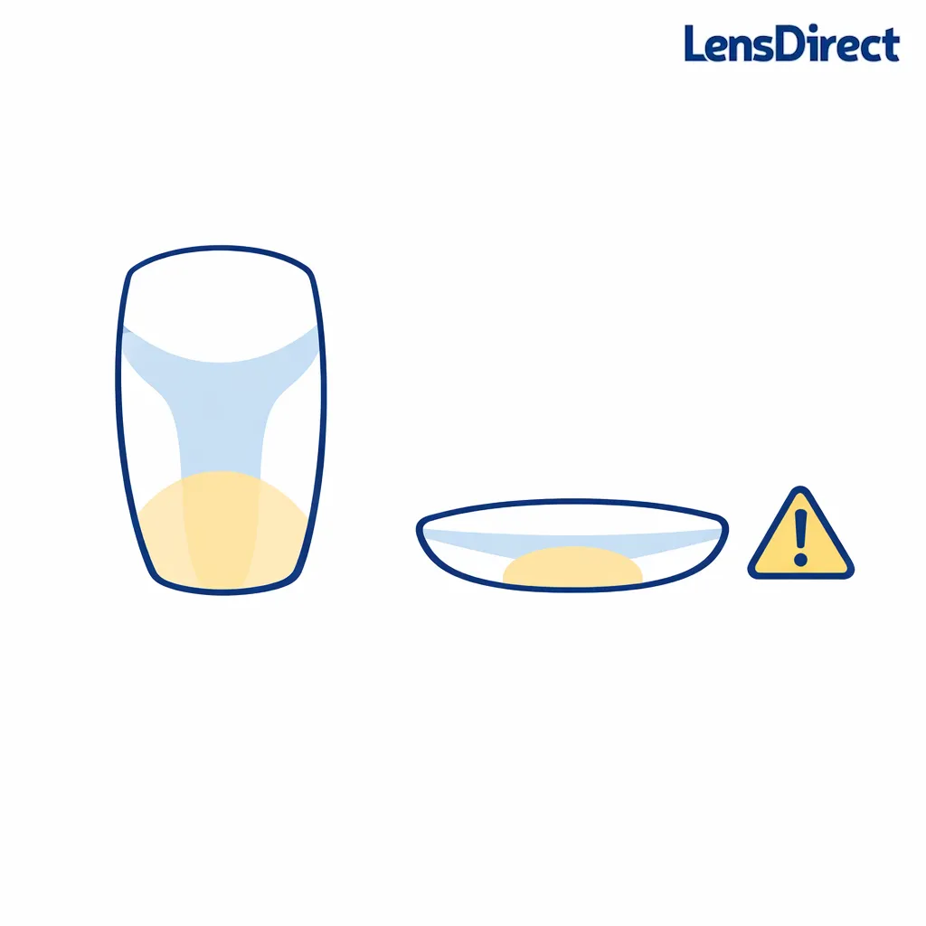 Tall lens shows comfortable progressive zones while a shallow lens shows cramped zones as a caution.