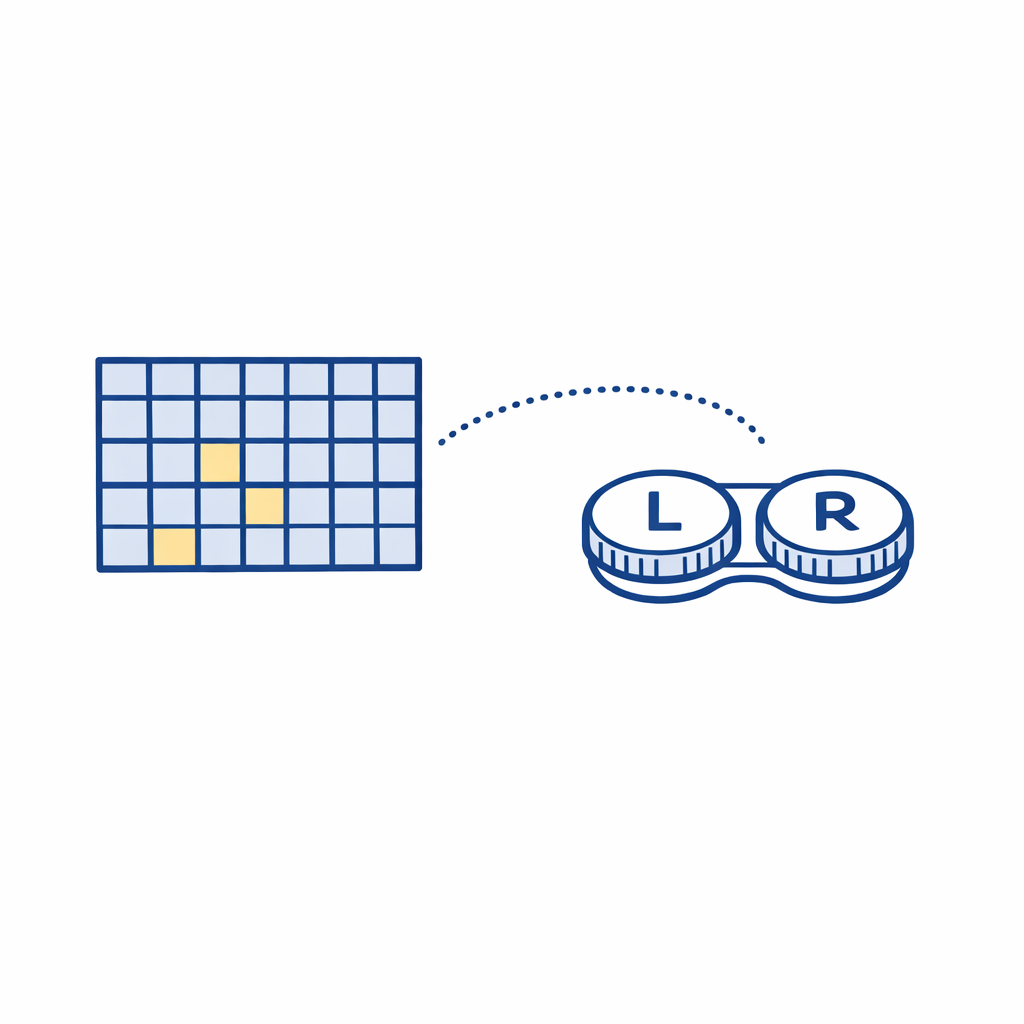 A simple calendar and lens case illustrate keeping a consistent wear-and-replace routine.