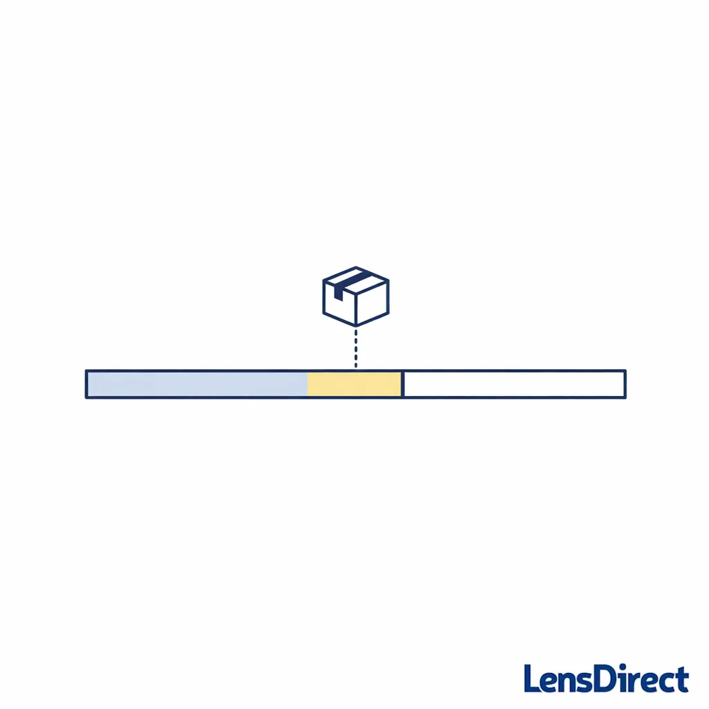 A gauge shows a buffer zone of 1–2 weeks between current supply and the next delivery arrival.