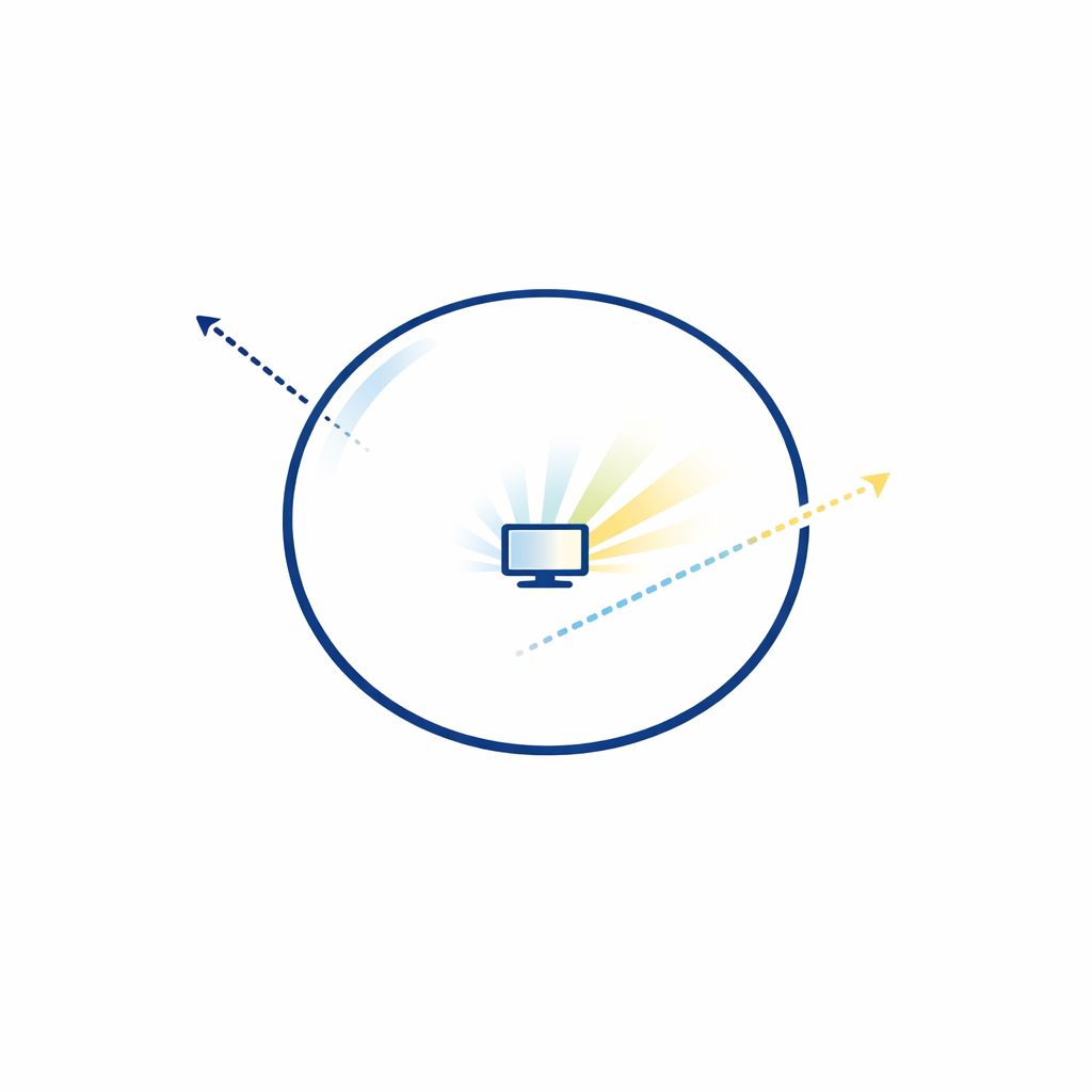 A single lens shows both reduced reflections and a subtle warm shift for screen light.