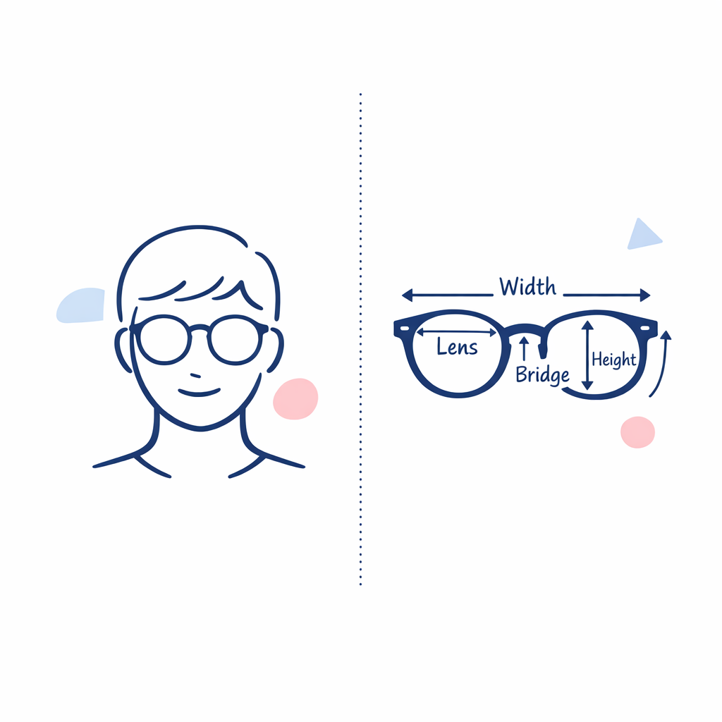 A split visual contrasts style preview with practical frame measurement checks.