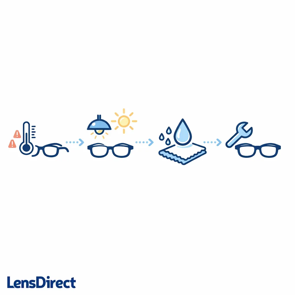 A step flow shows cooling to room temp, inspecting in light, gentle cleaning, then professional adjustment.