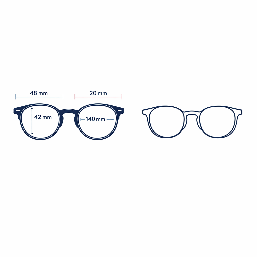 A favorite pair of glasses and matching size numbers guide smarter frame shopping.