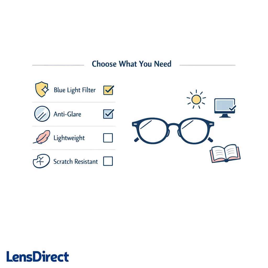 A focused lens feature selector encourages practical upgrades based on daily needs.