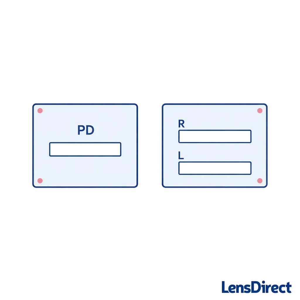 Two small form-field icons comparing one PD box versus two PD boxes labeled right and left.