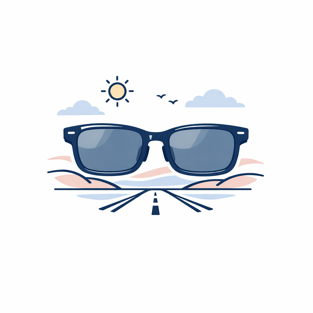 A neutral gray lens graphic presents an easy everyday choice for first-time driving sunglasses shoppers.
