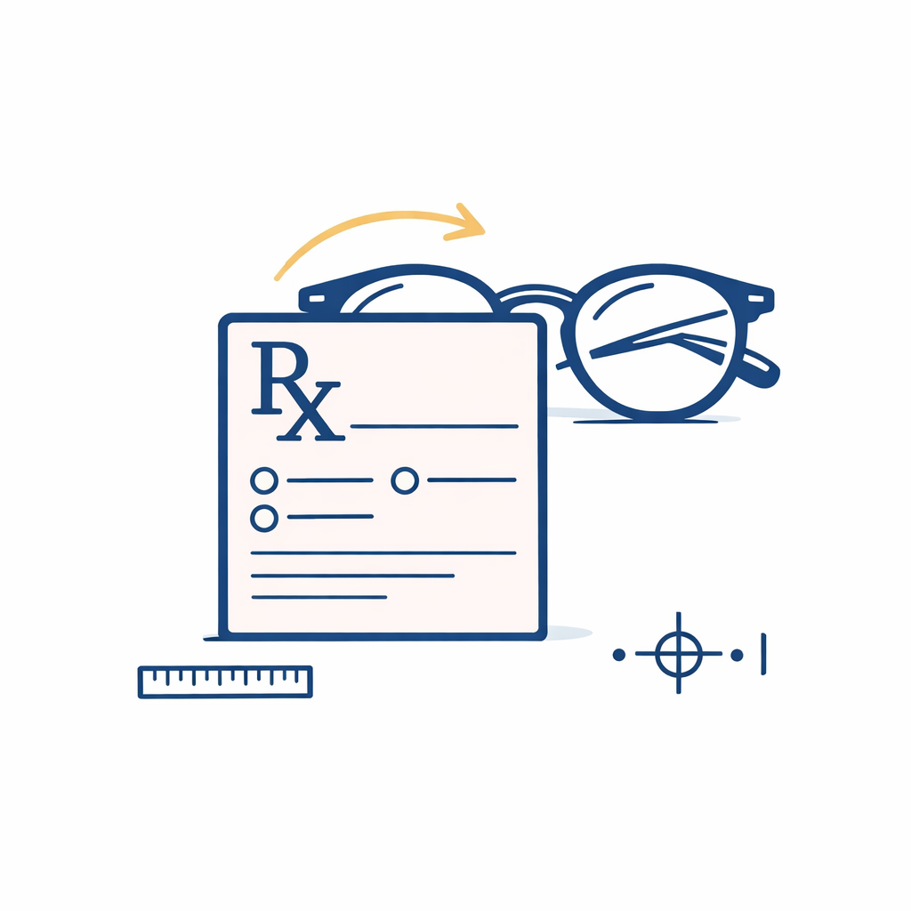 A prescription sheet visually takes priority over a stylish frame during checkout.