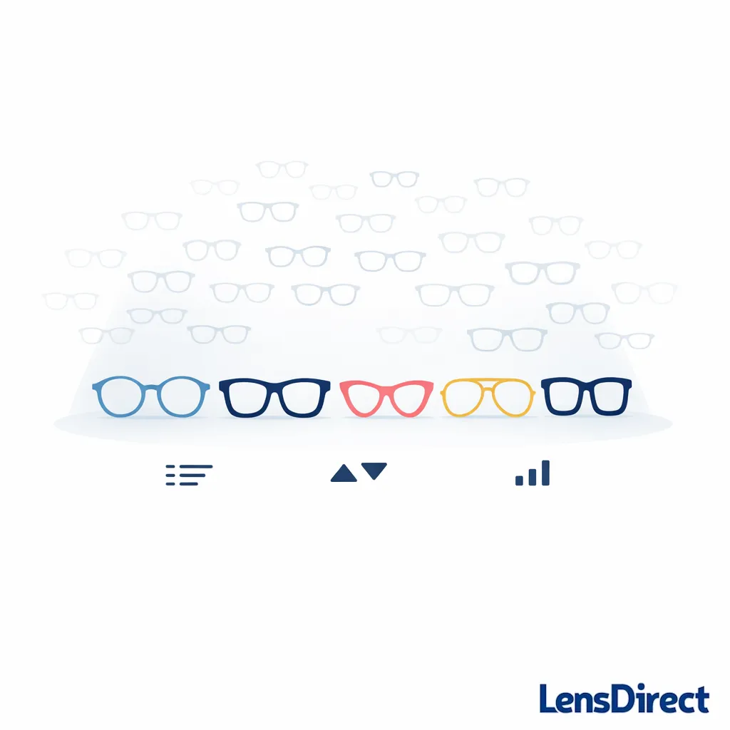 A tidy row of five frame options is highlighted while a cluttered crowd fades into the background.