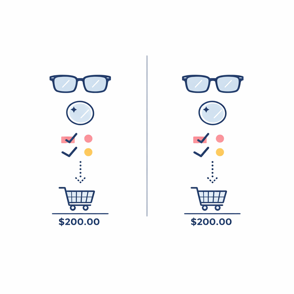 A side-by-side cart comparison helps shoppers evaluate equal options before making a final choice.