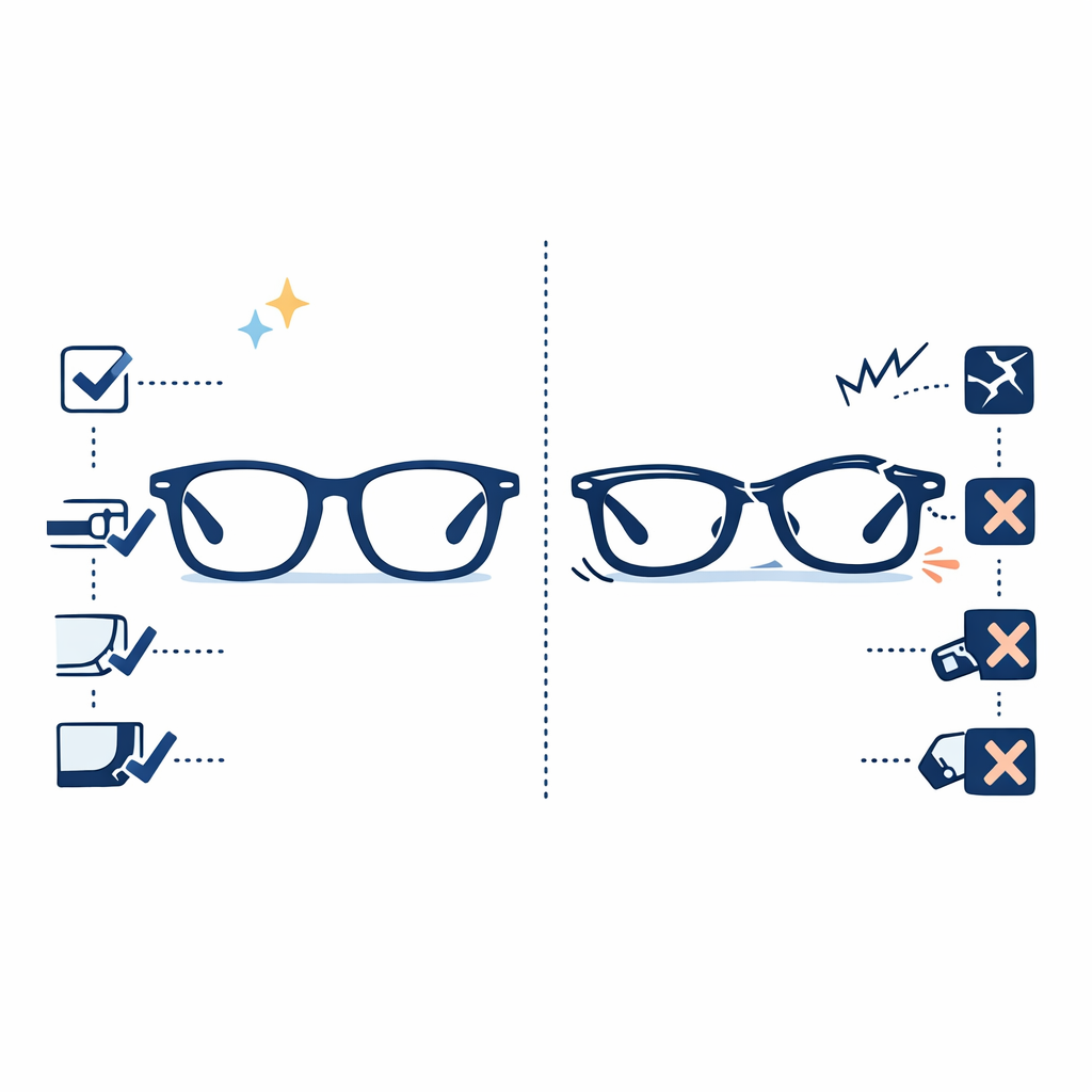 A simple checklist shows signs of sturdy frames versus signs of worn-out frames.