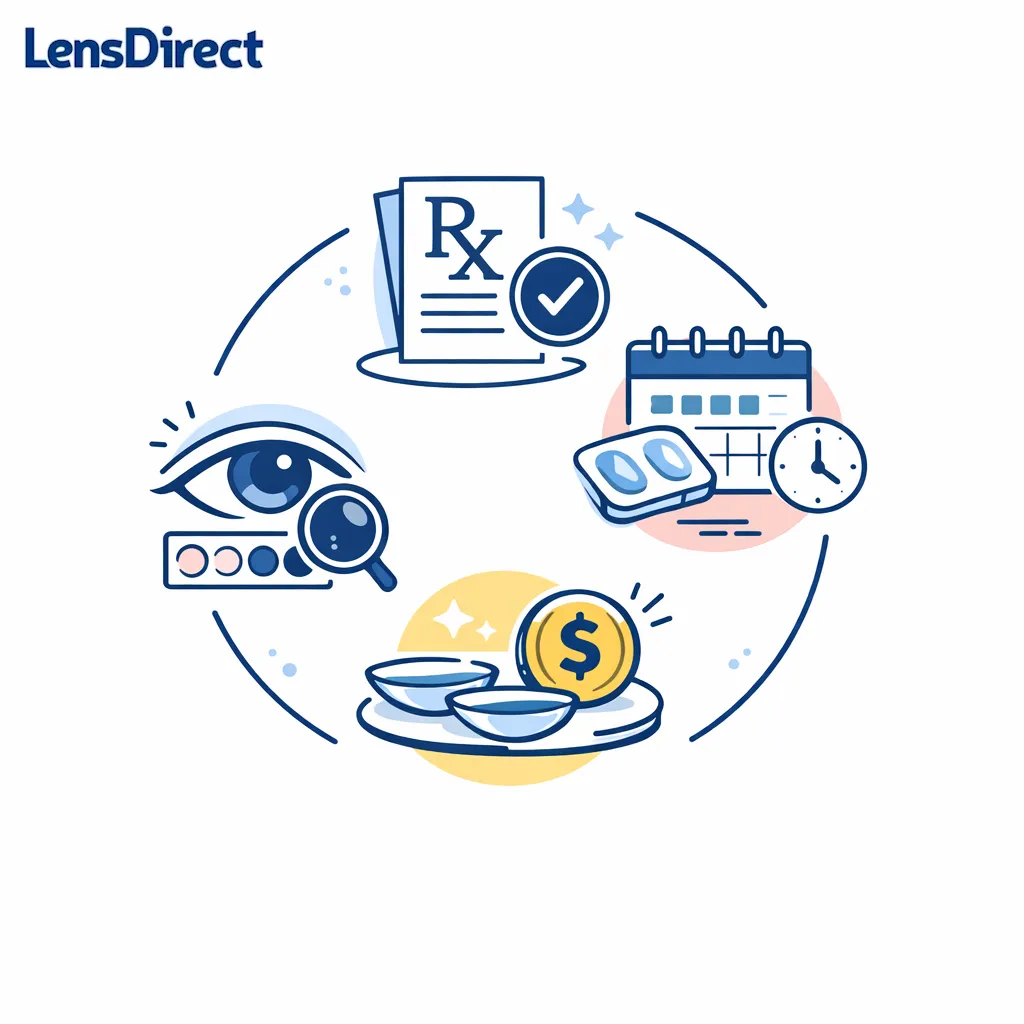 A polished summary graphic combines safety, value, prescription fit, and shade choice in one visual.