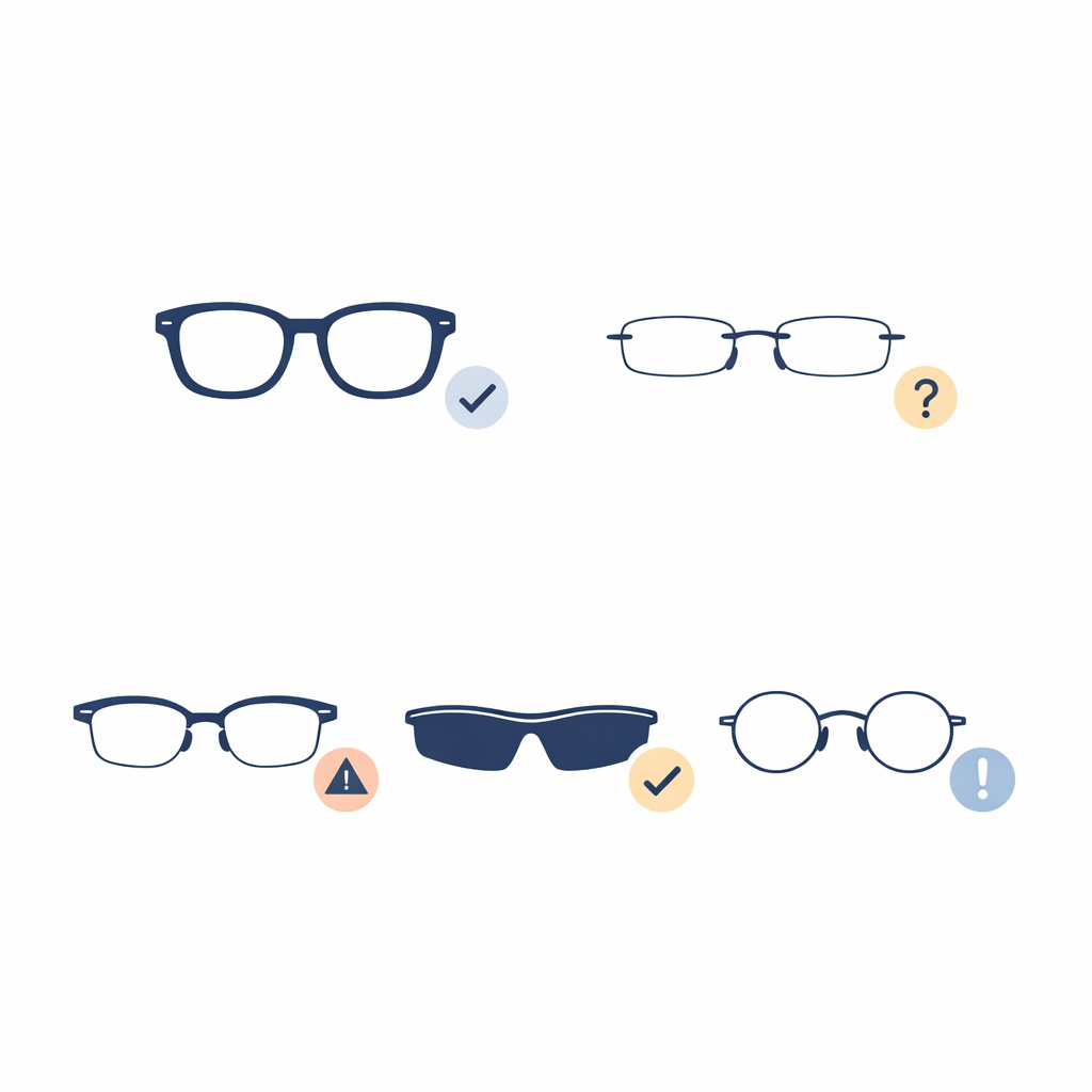 Several frame styles are compared to show which pairs may be simpler or riskier for lens replacement.