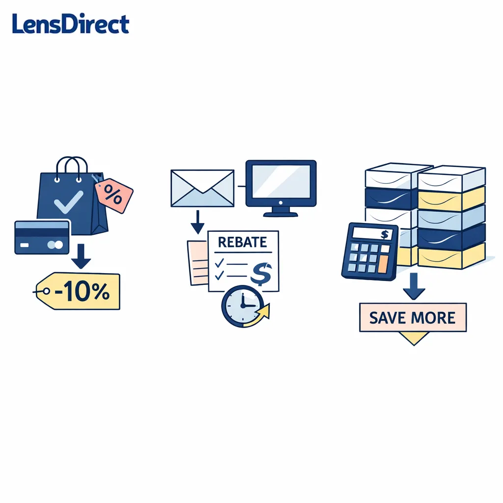 A savings diagram compares instant discounts with delayed rebates and annual supply value.