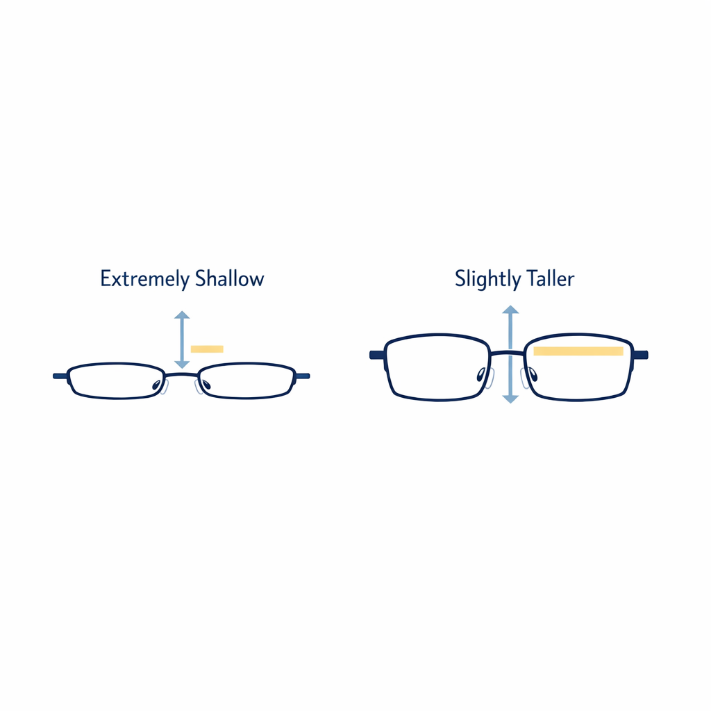 A simple height comparison showing how a little extra lens depth improves daily usability.