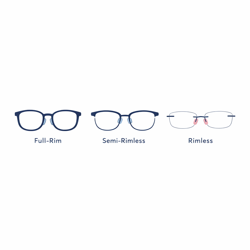 Three frame constructions are displayed in a neat lineup for visual comparison.