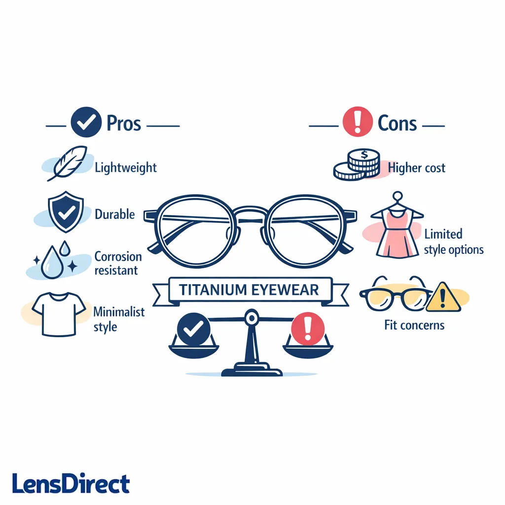 A balanced pros-and-cons board summarizes lightness and durability against cost and style tradeoffs.
