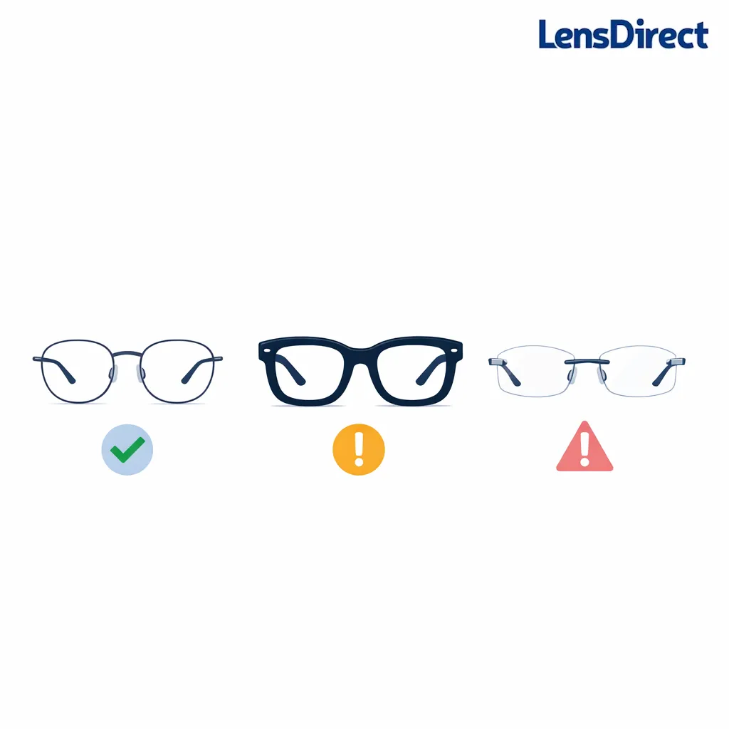 Three frame materials and styles are compared for clip-on compatibility in a clean layout.