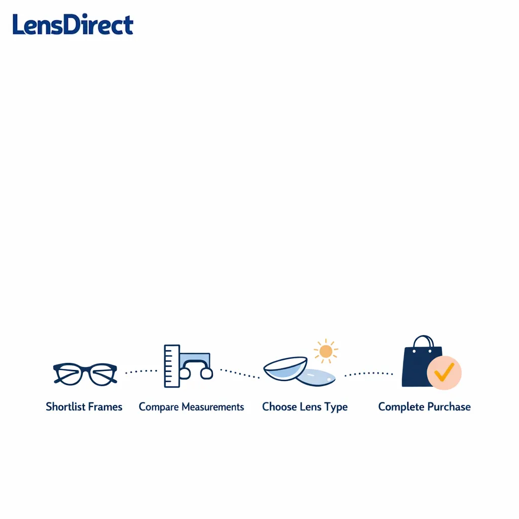 A final roadmap links shortlist, fit check, lens choice, and checkout with confident simplicity.