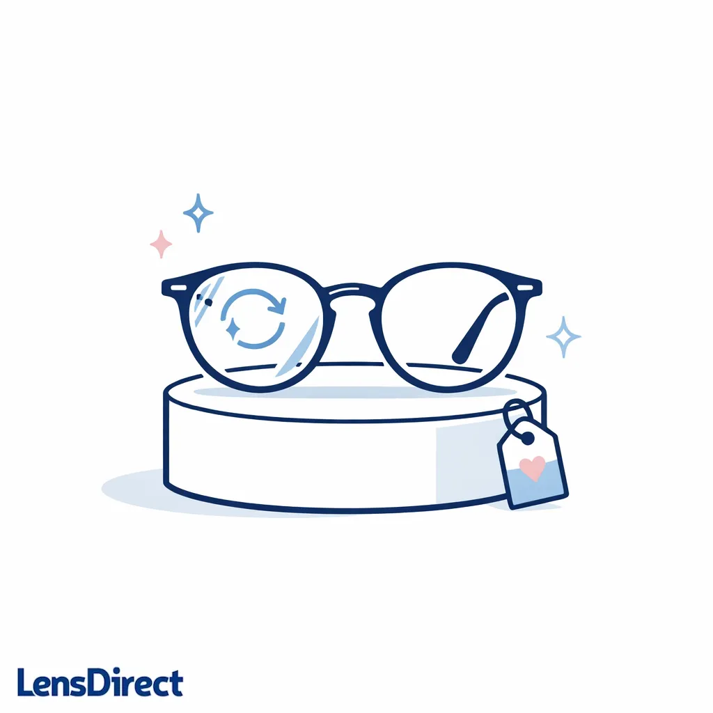 A premium-looking frame is presented like a valuable item worth updating with new lenses.