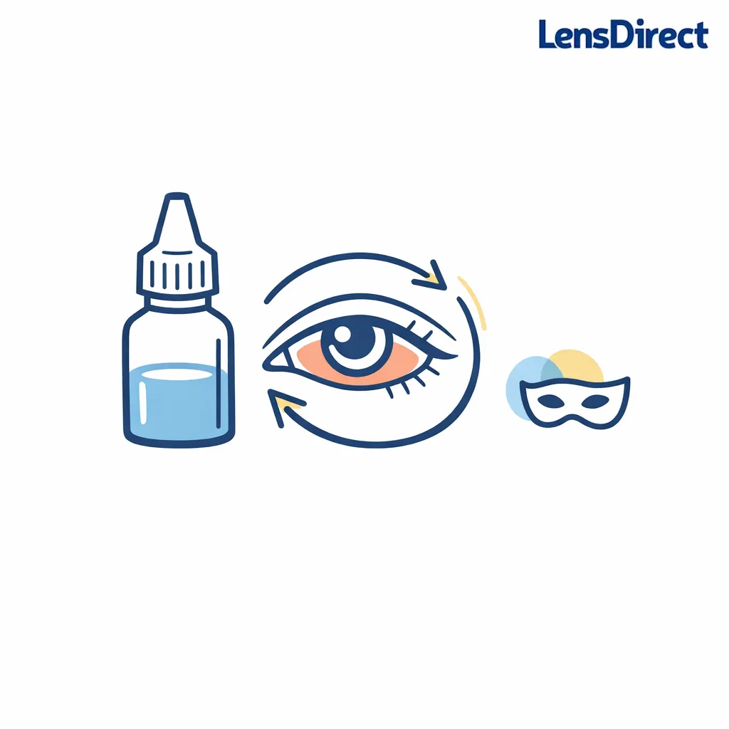 A whitening drop bottle and boomerang arrow show temporary cosmetic relief without fixing the cause.