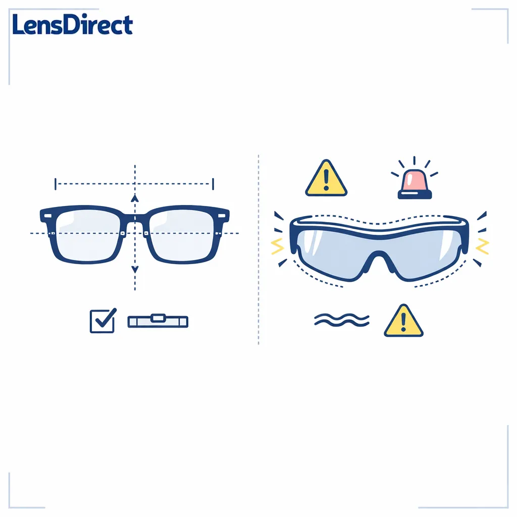 Two frame shapes compare steady everyday fit with a more curved wraparound style.