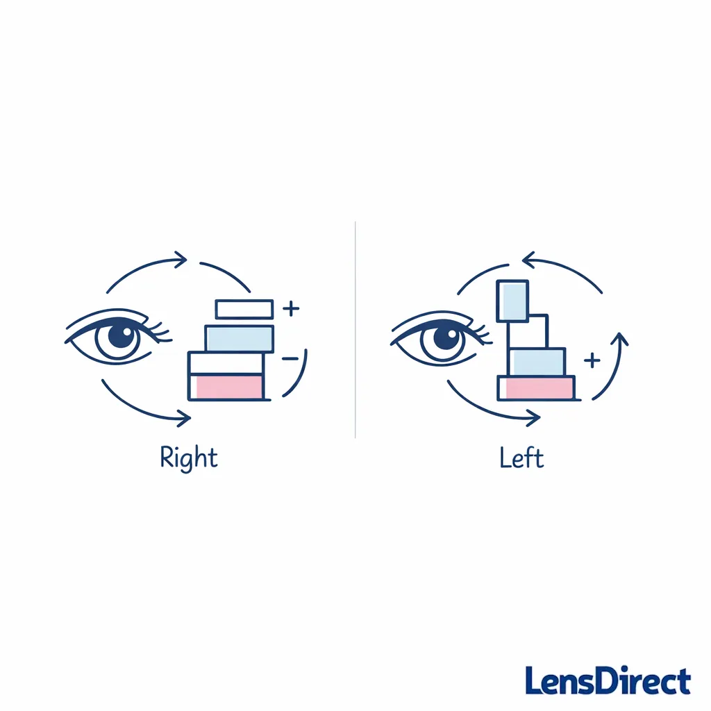 Right and left eye prescriptions are separated to show why annual box counts can change.
