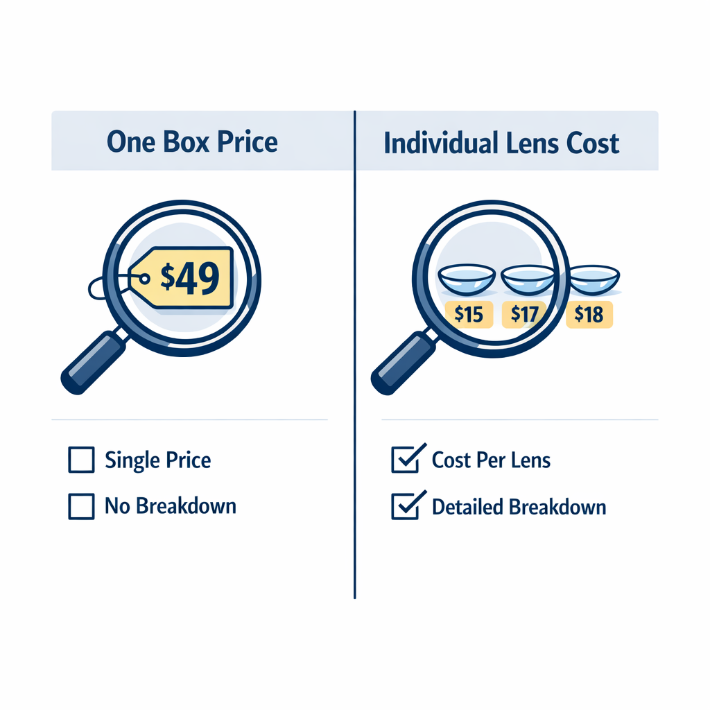 A neat side-by-side comparison explains why per-lens cost matters more than box price.